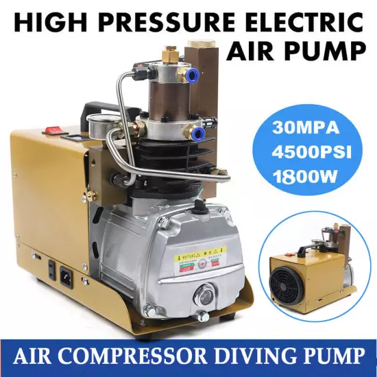 4500psi 30mpa High Pressure Air Compressor Pump Scuba Diving Pump 1.8KW 110-130V