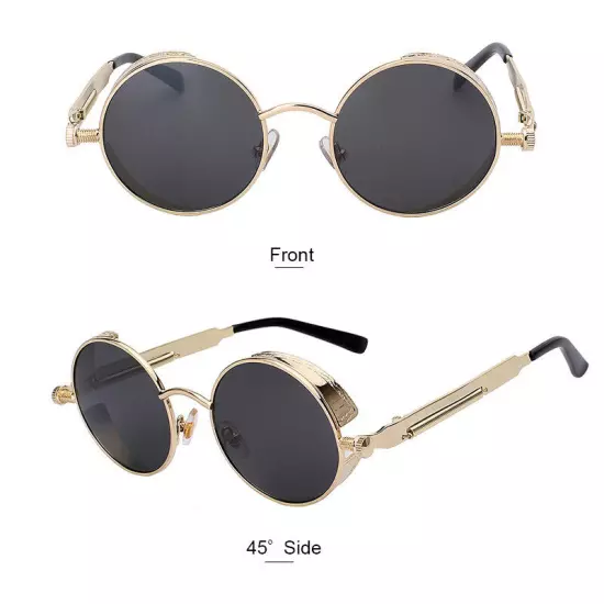 Retro Steampunk Sunglasses John Lennon Style Vintage Round Metal Circle Glasses