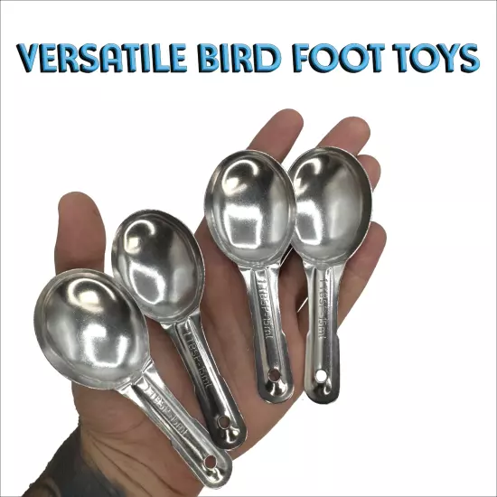 701 Pk4 Large Stainless Steel Spoons - Durable bird foot toys, Thick, Shiny