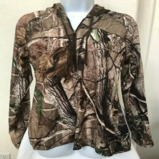 RedHead for Her ~ Realtree ap HD Camo Stretch Poly 1/2 Zip Pullover Top Hoodie M