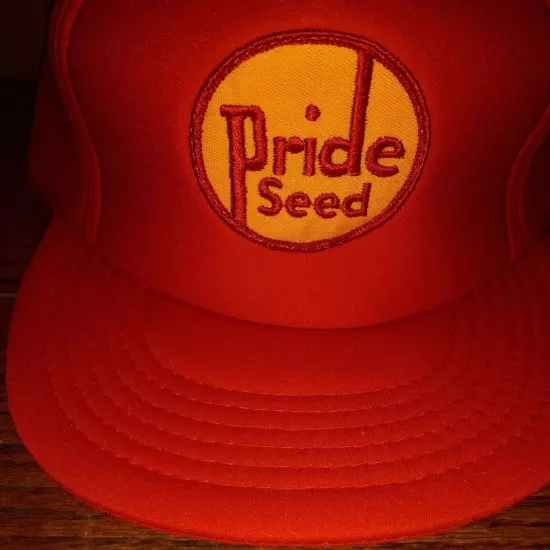 Vintage Pride Seed Trucker Farming Hat Cap Red Yellow Snapback Designer Award