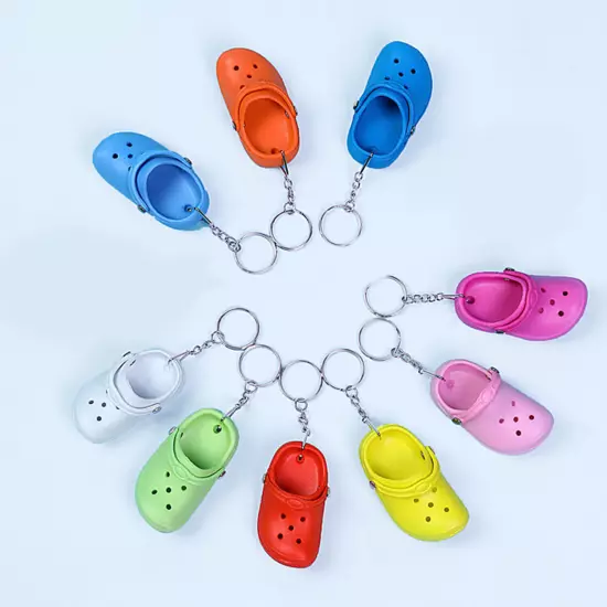 Color Slipper Keychain Shoes Keyring Backpack Sandal Crocs Funny Pendant Mini