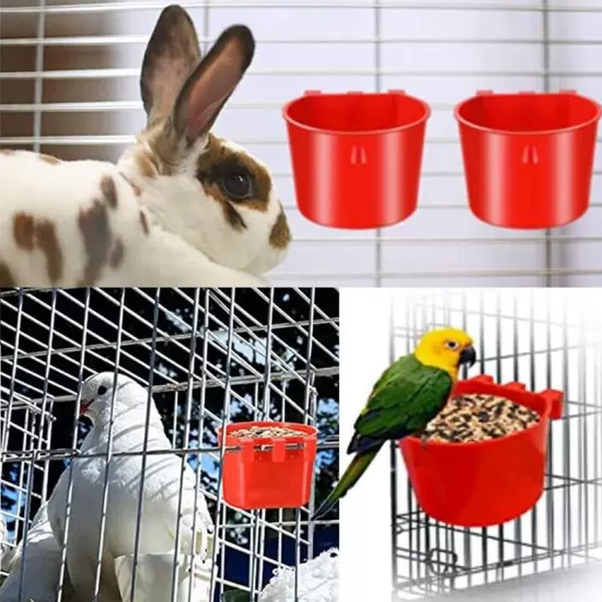 40Pcs Chickens Feeders for Cage,Hanging Chicken Water Feeder Cup, Plastic6326