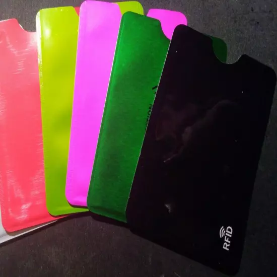 (2) RFID Credit Card ID Anti Theft Blocking Safety Sleeve Shield Random Colors