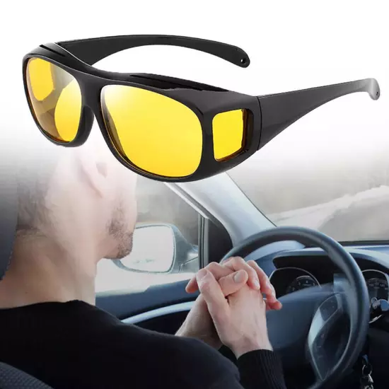 Night Driving Glasses HD Anti Glare Vision Polarized Yellow Lens Tinted Unisexs