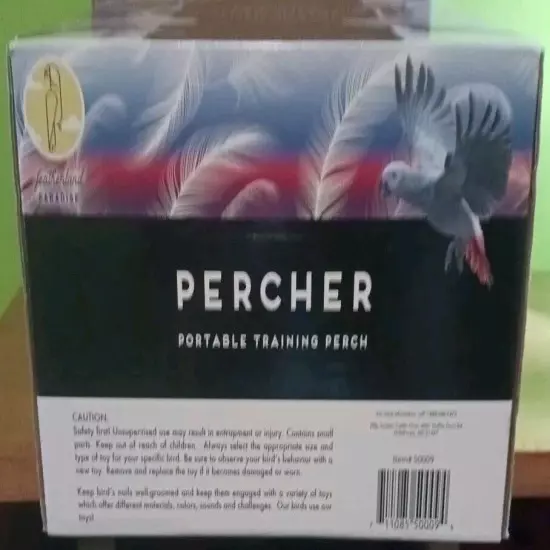 THE PERCHER PORTABLE PARROT TRAINING PERCH - UNIQUE 7 IN 1 DESIGN New Open Box