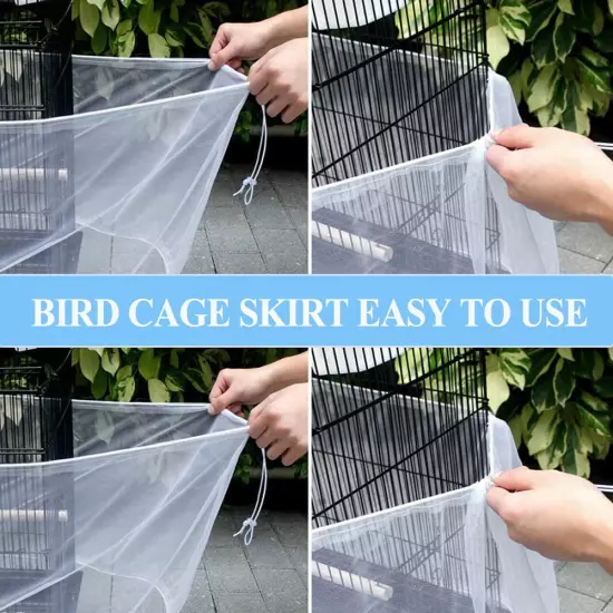 Extra Large Bird Cage Seed Catcher Guard Universal Birdcage Cover Nylon Mesh Net