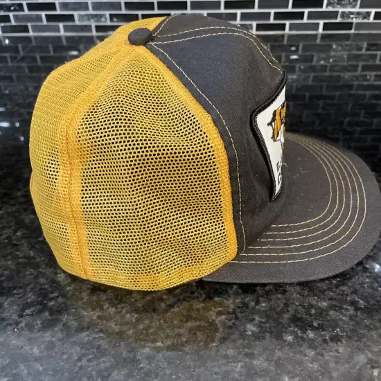 VTG E.J. Cattani & Son Hat Snapback Cap Mens Black Yellow Ladd, IL. USA READ