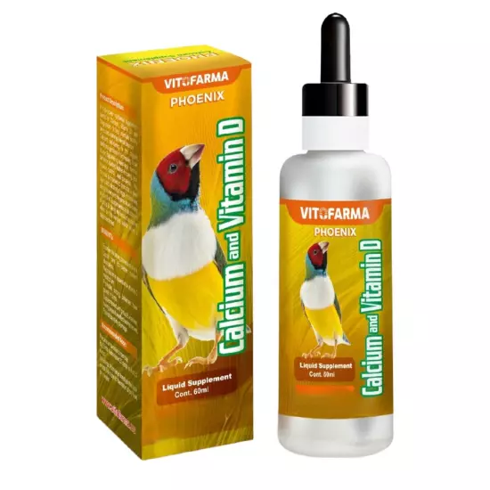 Vitofarma - Liquid Calcium for Birds with Vitamin D3 60ml - Great for Breeding