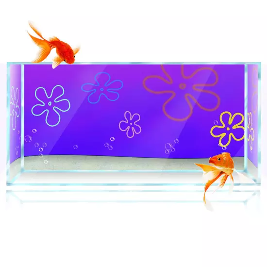 Aquarium Background Sticker, Cartoon Bob Underwater Fish Tank Decorations Poster