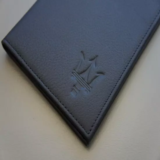 NIB Genuine Maserati Premium Leather Passport ID Ticket Card Holder Travel Case