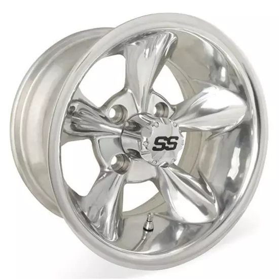 Set of 4 GTW 14" Godfather Chrome Golf Cart Wheels on 19" Street Tires