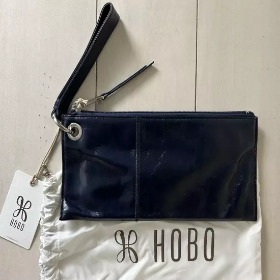 NWT HOBO Vida Wristlet Clutch Nightshade Blue Leather RP $98