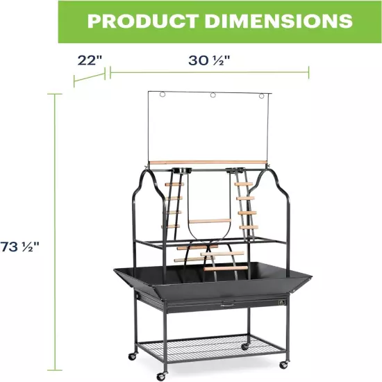 Prevue Pet Products Parrot 30.0"L x 22.0"W x 73.5"H, Black Hammertone 