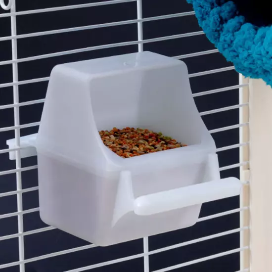 4Pcs Bird Feeder hanging Bowls Plastic Parrot Cage Feeding Food Water Cups