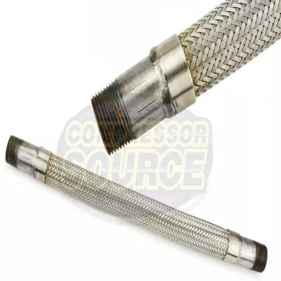 1" x 18" Stainless Steel Compressed Air Line Metal Flex Hose Compressor Tube