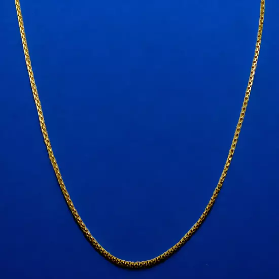 10K Yellow Gold 1.5mm-2.5mm Round Box Chain Necklace Bracelet Real Gold 7"-30"