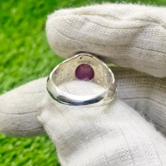 Natural BURMA RUBY Unisex Ring Real Burmese Ruby Ring 925 Sterling Silver Ring