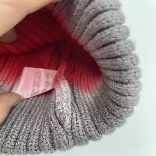 Knit Beanie Pink & Gray