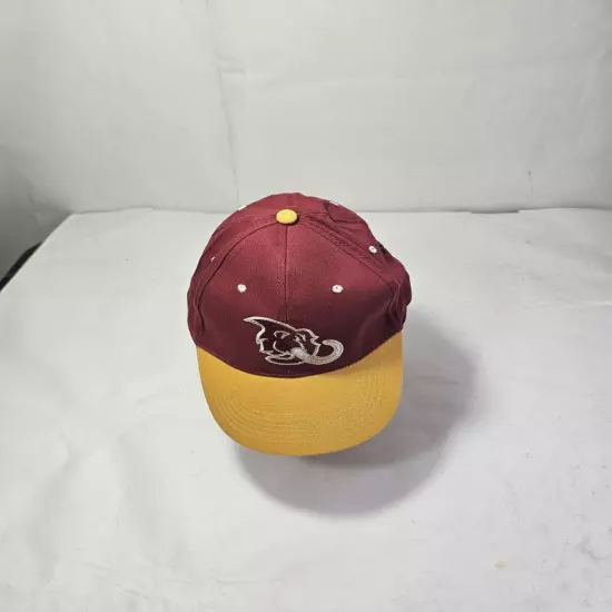 Maine Mammoths Maroon Yellow Hook Loop Golf NAL Hat Cap