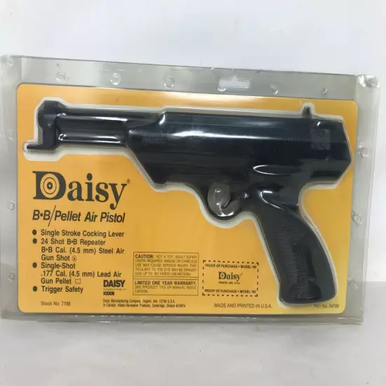 RARE Daisy BB Pellet Air Pistol Model 188 ~ USA made New in Package