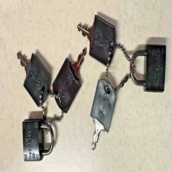 Vintage Atlantic Luggage Locks and Keys - 2 Locks and 4 Keys all working