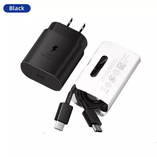 25w Type USB-C Fast Wall Charger+6FT Cable For Samsung Galaxy S20 S21 5G lot US