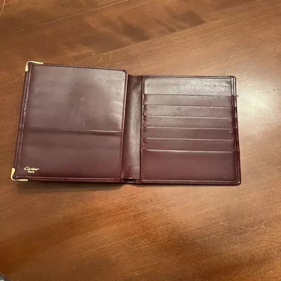 Cartier Paris Wallet Organizer Bifold Passport Credit Card