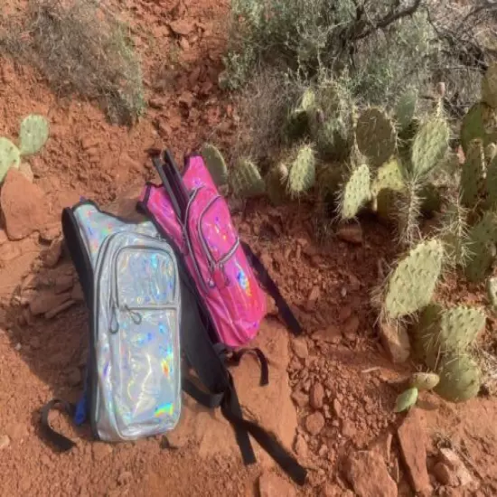 Hiking Turtle Holographic Hydration Hydropack Backpack Pink|Holo|Glitter 2L