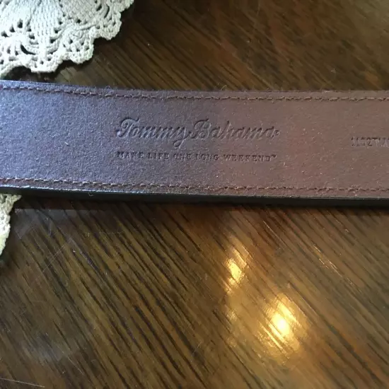 Two Mens Brown Leather Belts, Tommy Bahama And Boss Size 40