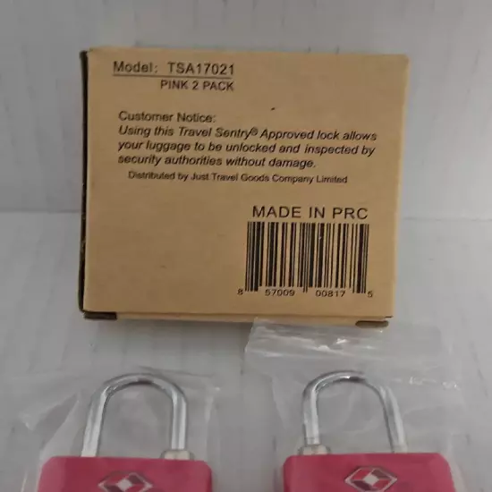 Lot Of 2 Sure Lock Travel Sentry TSA17021 Pink Suitcase Combination Locks