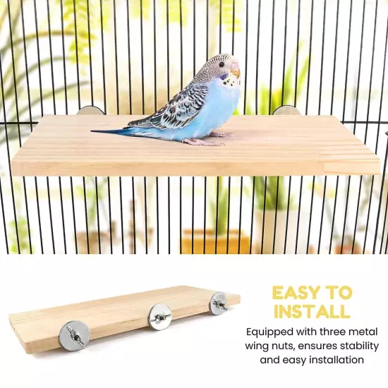 Bird Platform Wooden Flat Bird Perch for Cage Budgie Parrot Perches for Parak...