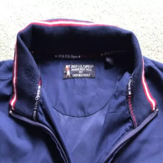 2005 US Open Pinehurst #2 Oxford Golf Navy Blue Pullover Jacket Large