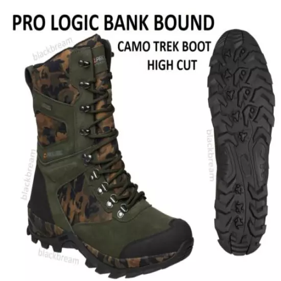 PRO LOGIC BANK BOUND CAMO TREK BOOTS HIGH CUT CARP FISHING WALKING HUNT SHOOTING