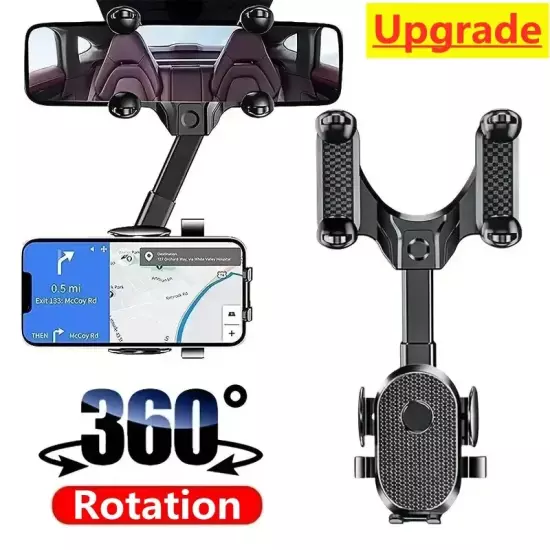 360 Rotating Car Phone Holder Rearview Mirror Mount Car Phone Bracket Navigation