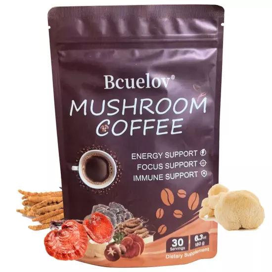 MULTI Mushroom Coffee,Organic-Smooth Supplement (30 Servings)2000mg Enhance mood