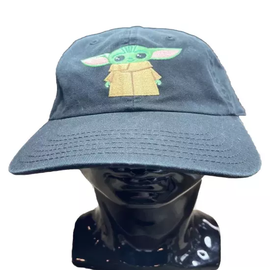 Star Wars The Mandalorian Cap "Baby Yoda" Hat Black Adjustable Disney Adult 