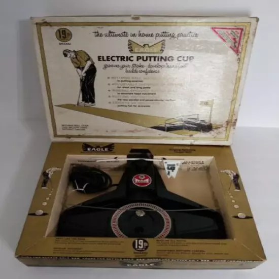 Vintage Lot 19th Hole Eagle Electric Putting Cup 1969 Rare Super Power USA 