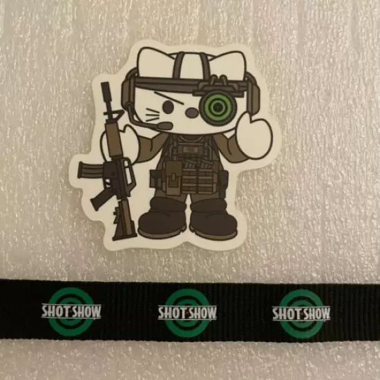 Tactical Kitty Sticker Decal Shot Show 2022 Hello Kitty