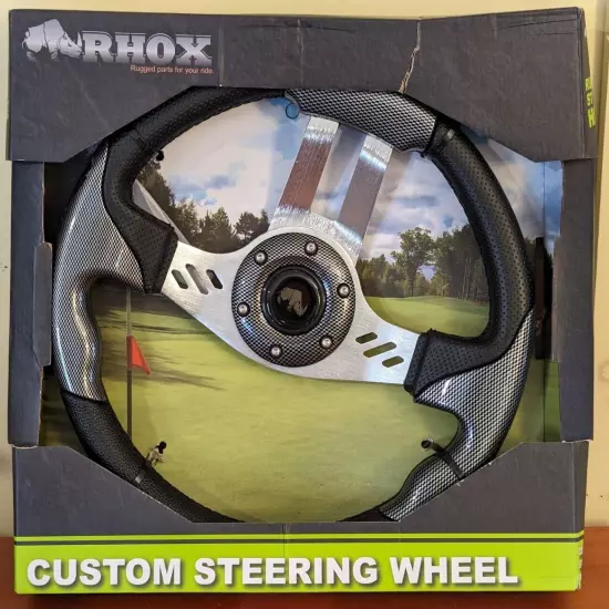 RHOX Aviator 5 Golf Cart Steering Wheel Carbon Fiber & Brushed Aluminum IN BOX