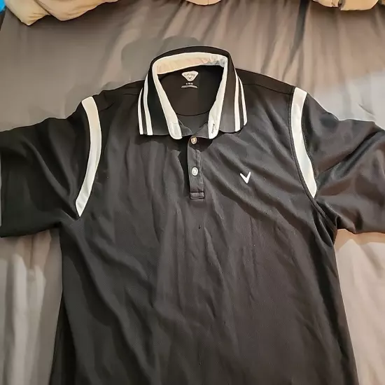 Callaway Golf Men’s Performance Golf Polo Shirt Black/White Size XL