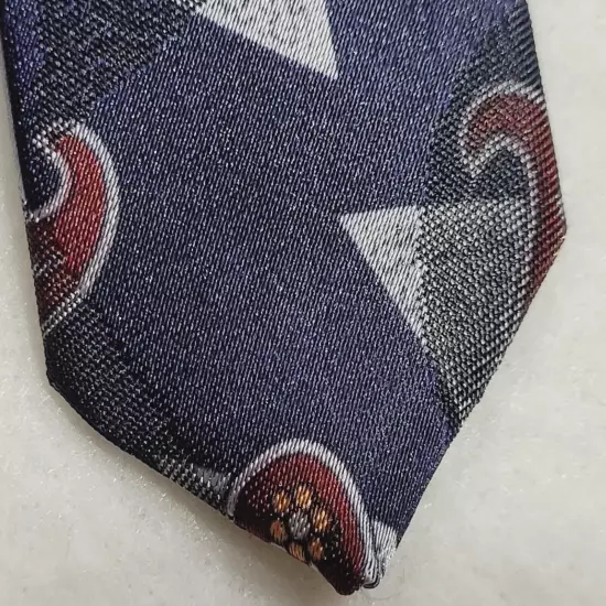 Oscar De La Renta Blue Business and Casual Necktie Blue with Paisley on Diamonds