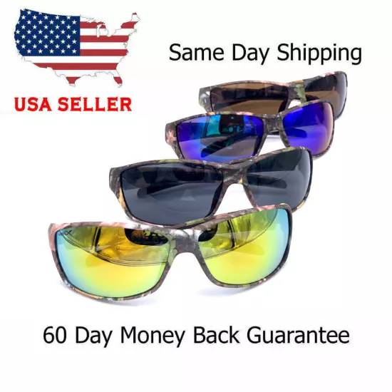 Men Vertex Polarized Tree Camouflage Camo Sports Hunting Sunglasses Shade