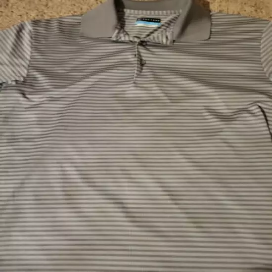 PGA Tour Men's Golf Shirt Airflux Size Medium Grey Stripes