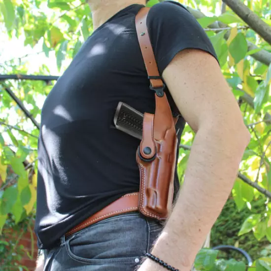 Vertical Shoulder Holster Double, Sig 1911 45ACP Nitron with Rail 5’’BBL #1219# 