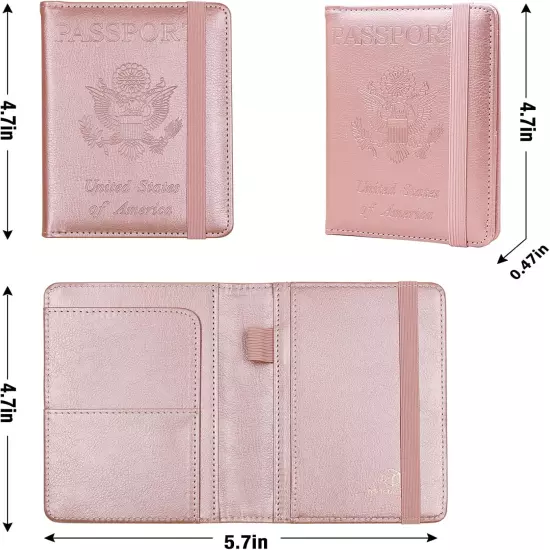 Premium Leather Passport Holder Covers Case, Waterproof Rfid Blocking Travel Wal