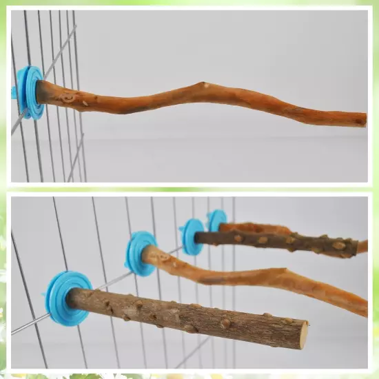 Parrot Perch for Cage Natural Wooden Bird Perch Stand Branch 2PCS Wood Parrot...