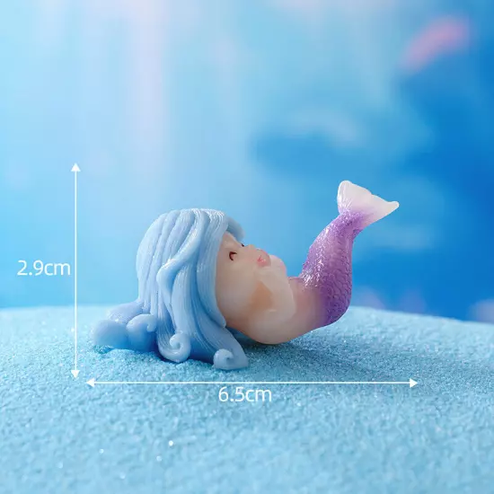 Cute Micro Colorful Artificial Coral Mermaid Resin Ornament Fish Tank Decorat Sn