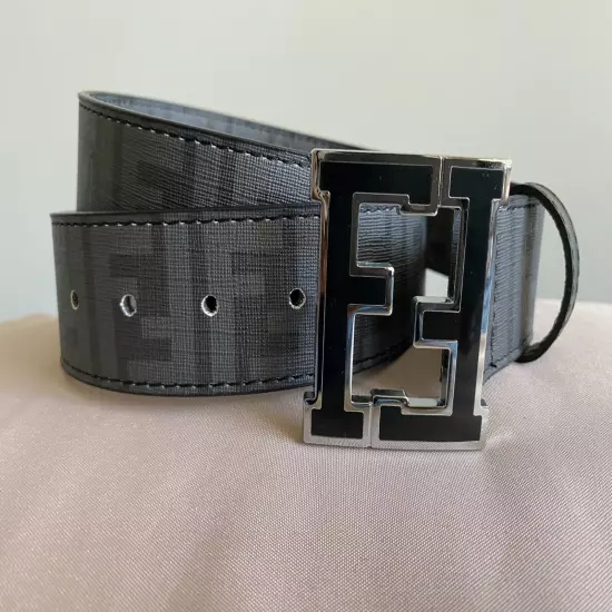  Fendi Belt Zucca Charcoal Gray size 30-32