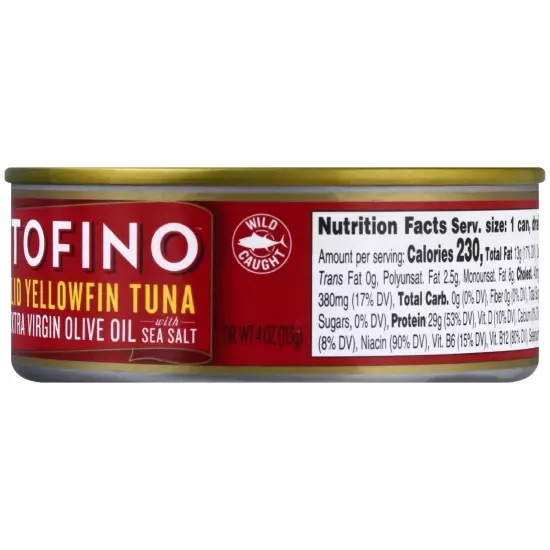 Portofino Solid Yellowfin Tuna In Extra Virgin Olive Oil - 4.5oz Can Pack of 12